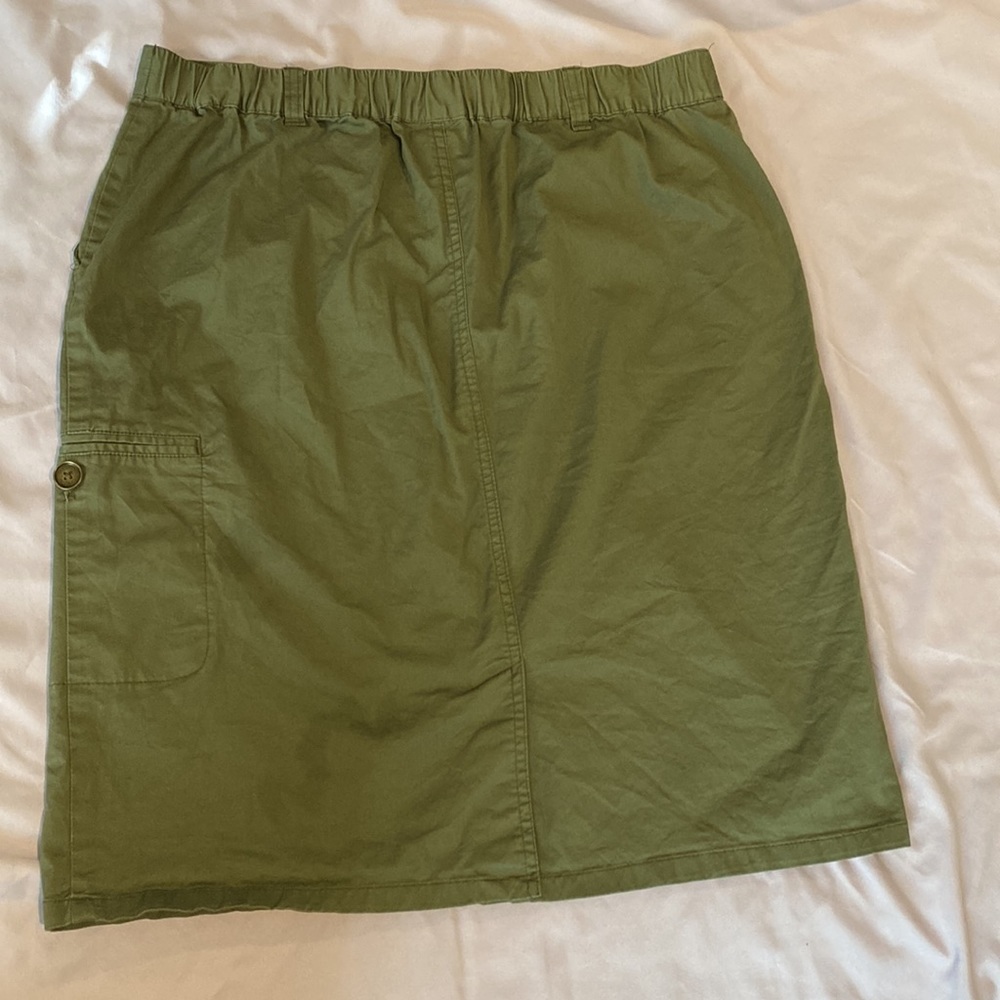 Jaclyn Smith Army Green Skirt With Belt Loops Size Large - Picture 2 of 9